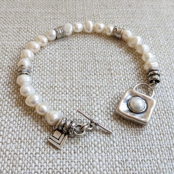 Silpada Sterling Silver Freshwater Pearl Bracelet - Picture 1 of 11
